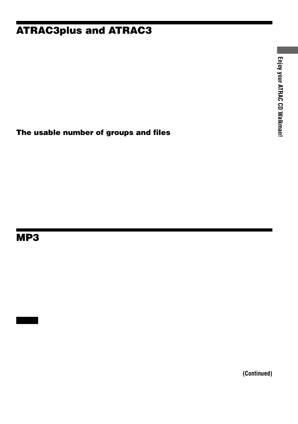 Atrac3plus and atrac3 | Sony D-NF400/NF401 User Manual | Page 7 / 40