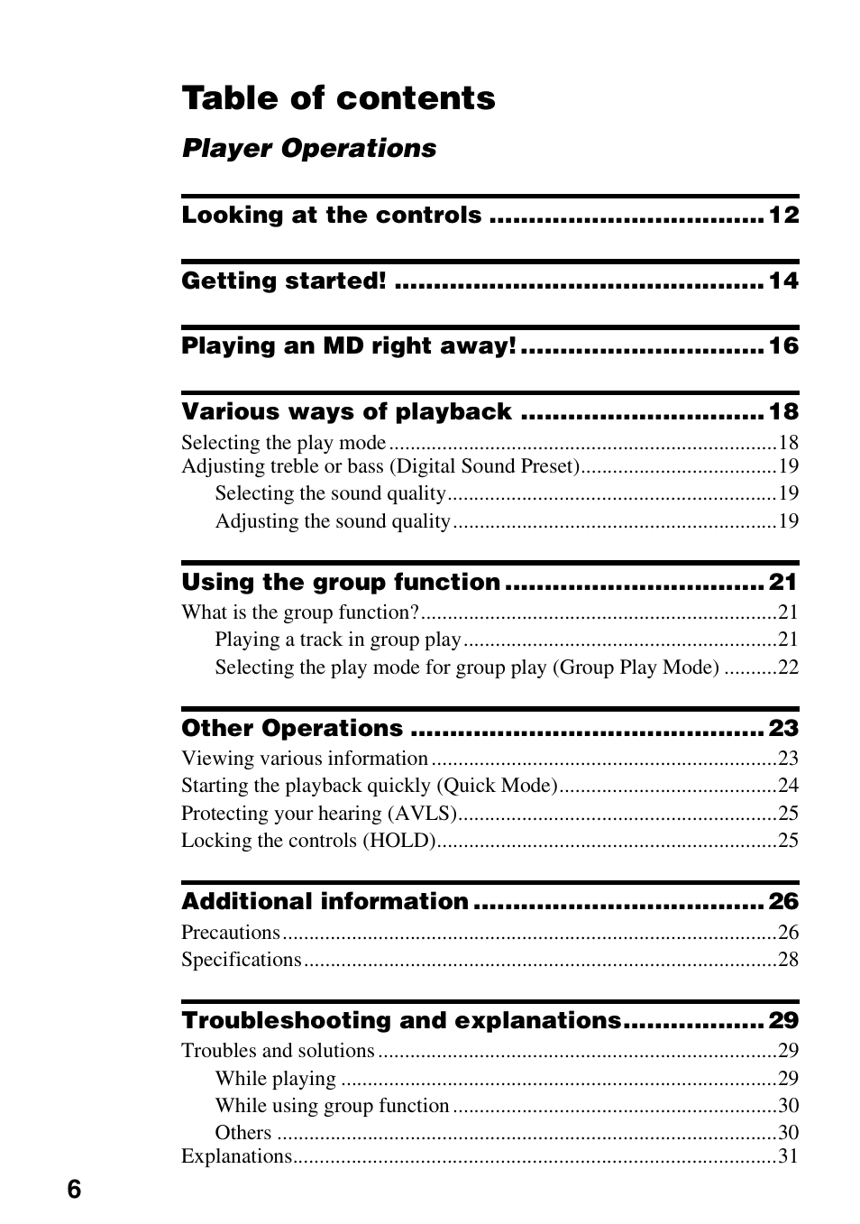 Sony MZ-DN430 User Manual | Page 6 / 56