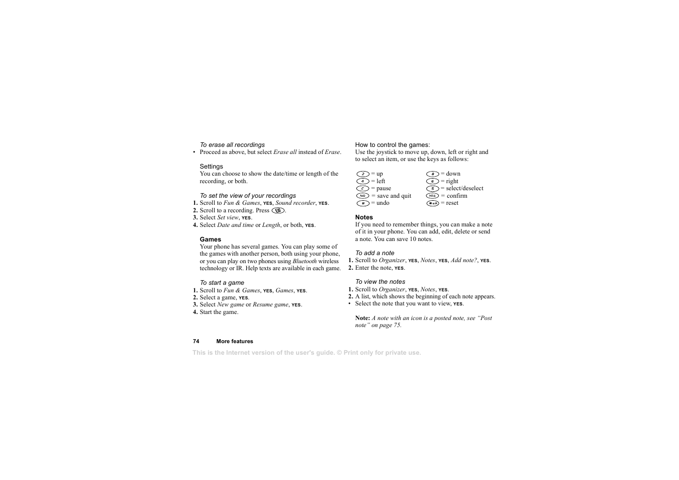 Sony T68i User Manual | Page 74 / 95