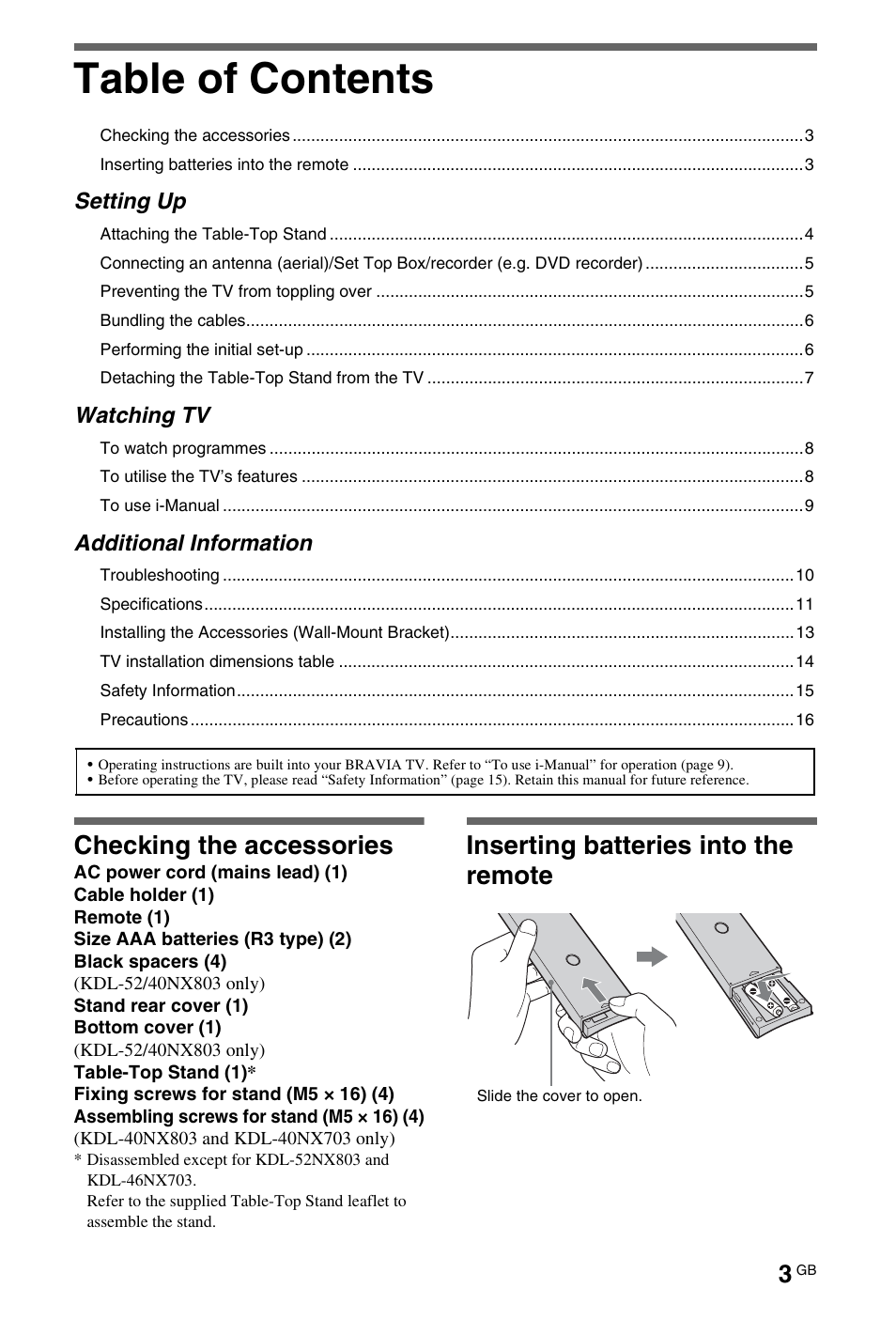 Sony BRAVIA 4-180-179-11(1) User Manual | Page 3 / 20