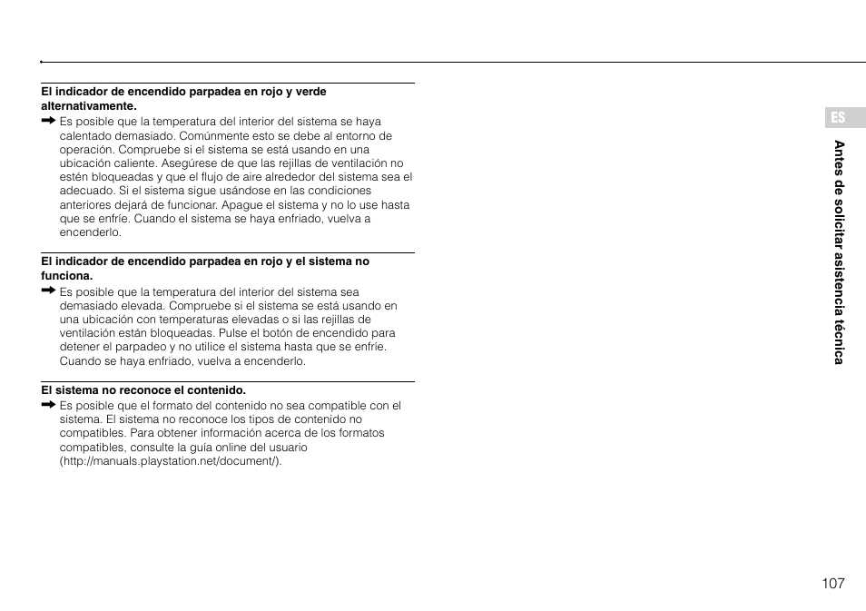 107 es | Sony 120-250GB Playstation 3 CECH-2101A User Manual | Page 107 / 120
