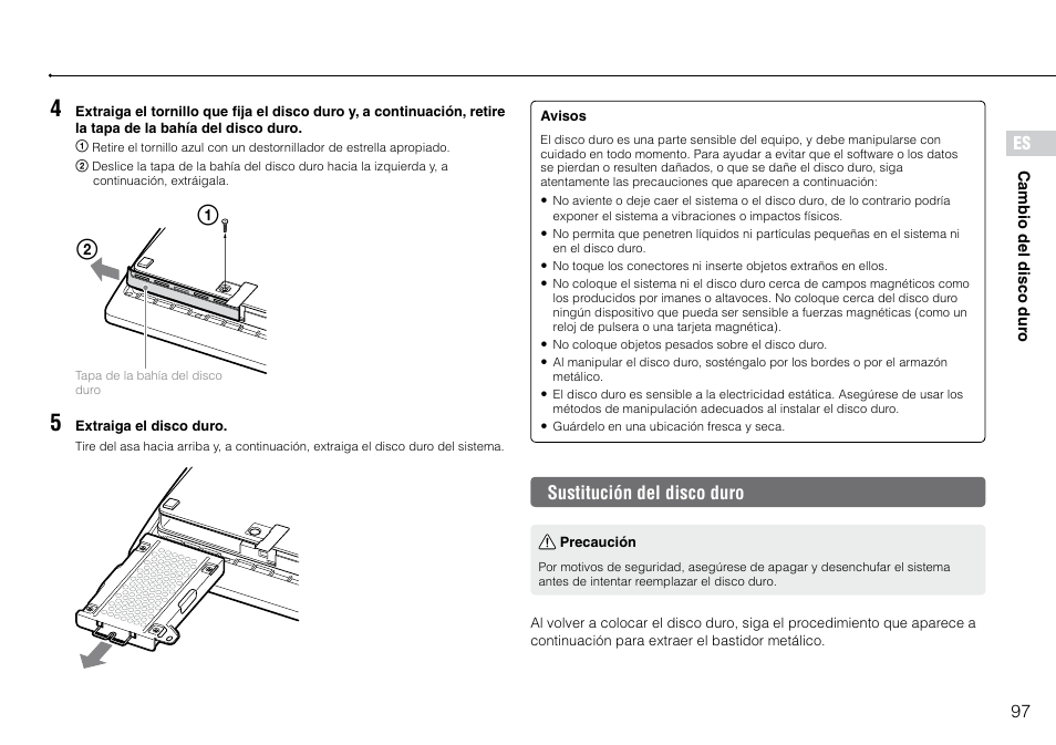 Sustitución.del.disco.duro | Sony 120-250GB Playstation 3 CECH-2101A User Manual | Page 97 / 120