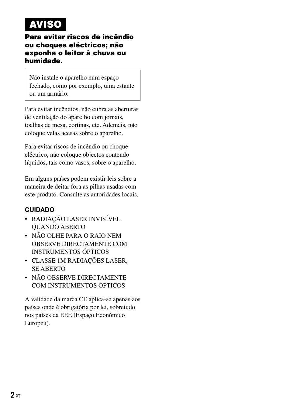 Pt.pdf, Aviso | Sony D-NE520 User Manual | Page 70 / 103