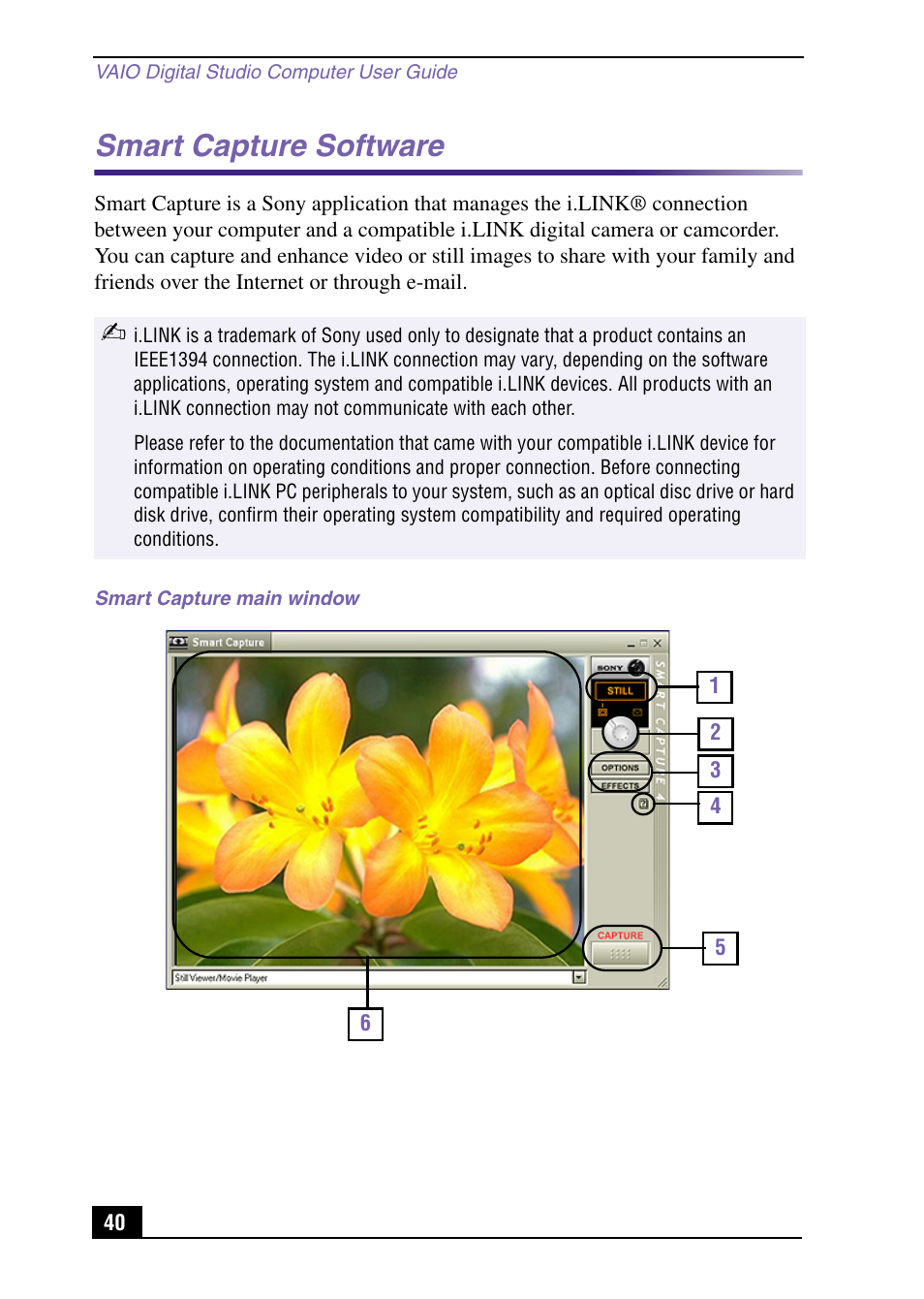 Smart capture software | Sony VAIO Digital Studio User Manual | Page 40 / 93