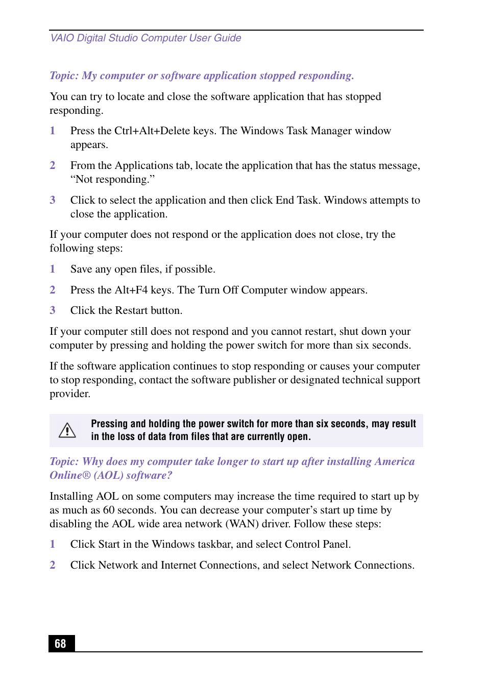 Sony VAIO Digital Studio User Manual | Page 68 / 93