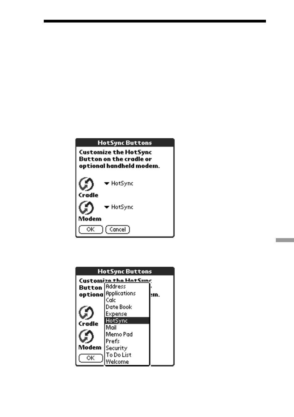 Assigning applications to hotsync buttons | Sony PEG-S300 User Manual | Page 157 / 192