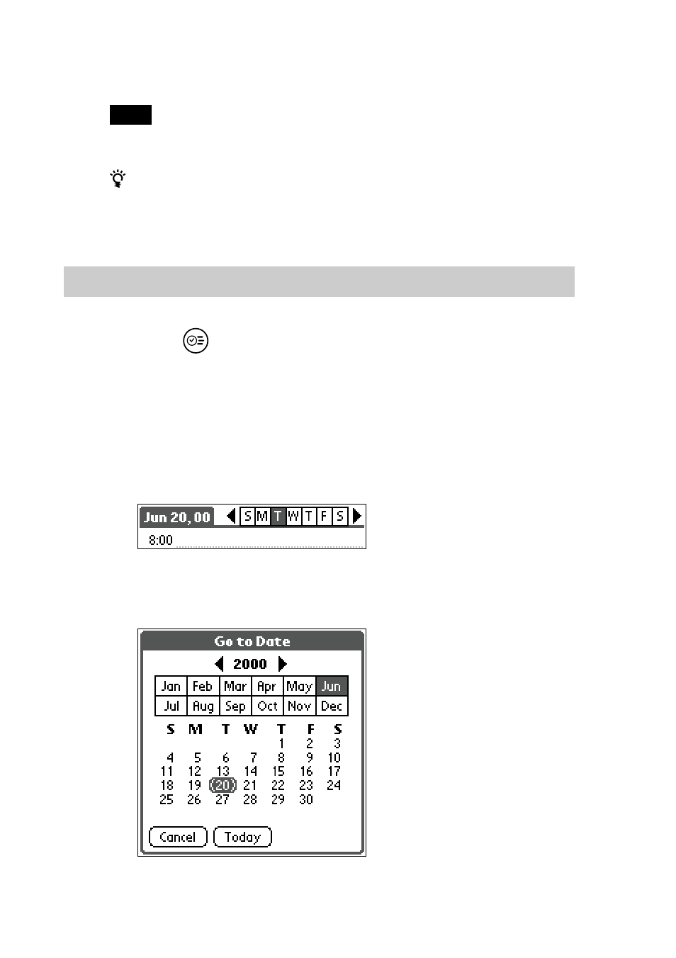 To schedule a timed event for another date | Sony PEG-S300 User Manual | Page 28 / 192