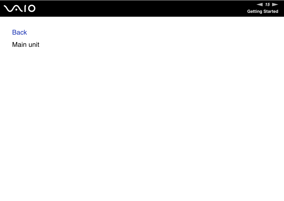 Back main unit | Sony VGC-RM1 User Manual | Page 15 / 170