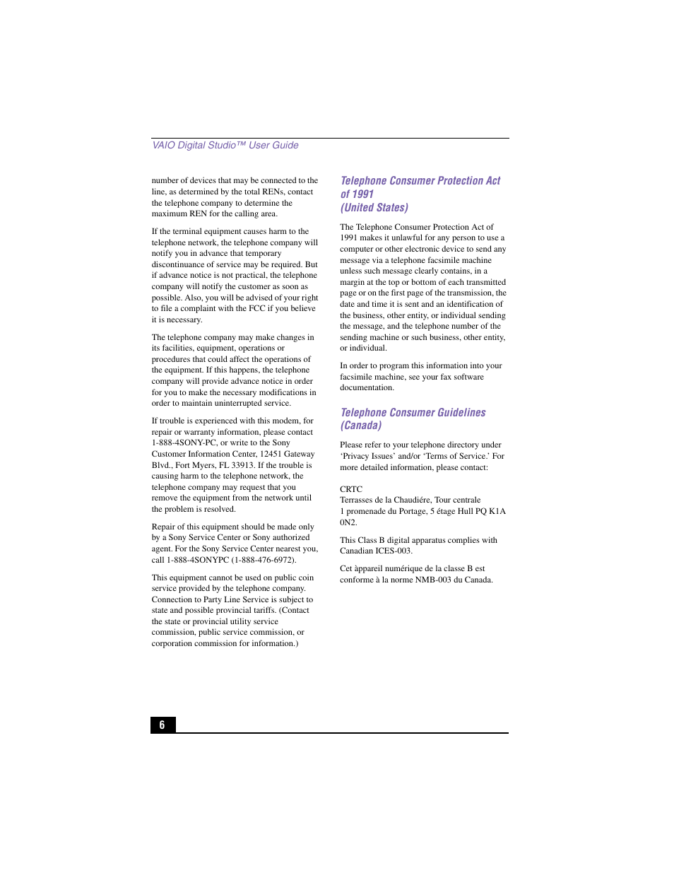 Sony PCV-RX380DS User Manual | Page 6 / 100