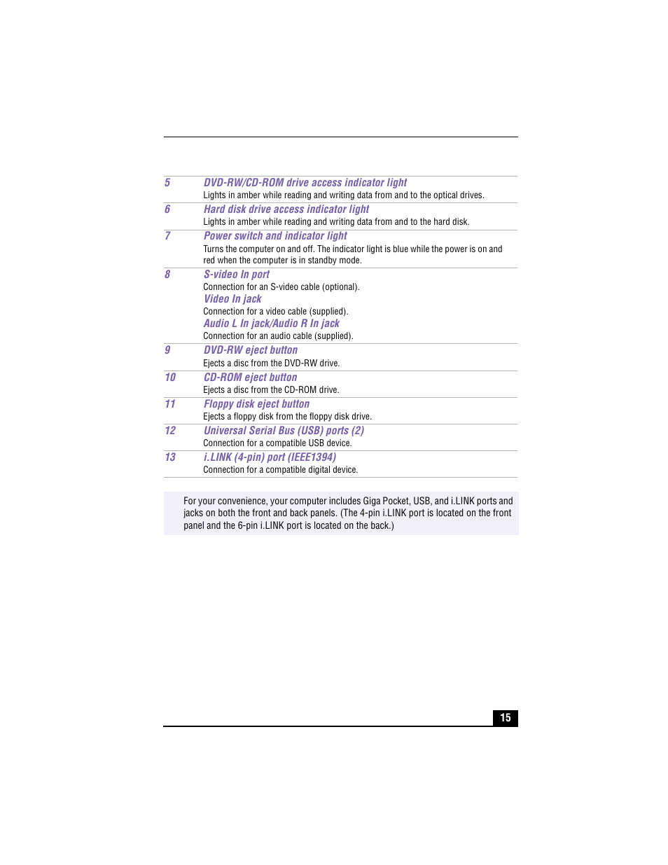 Sony VAIO PCV-RX490TV User Manual | Page 17 / 142