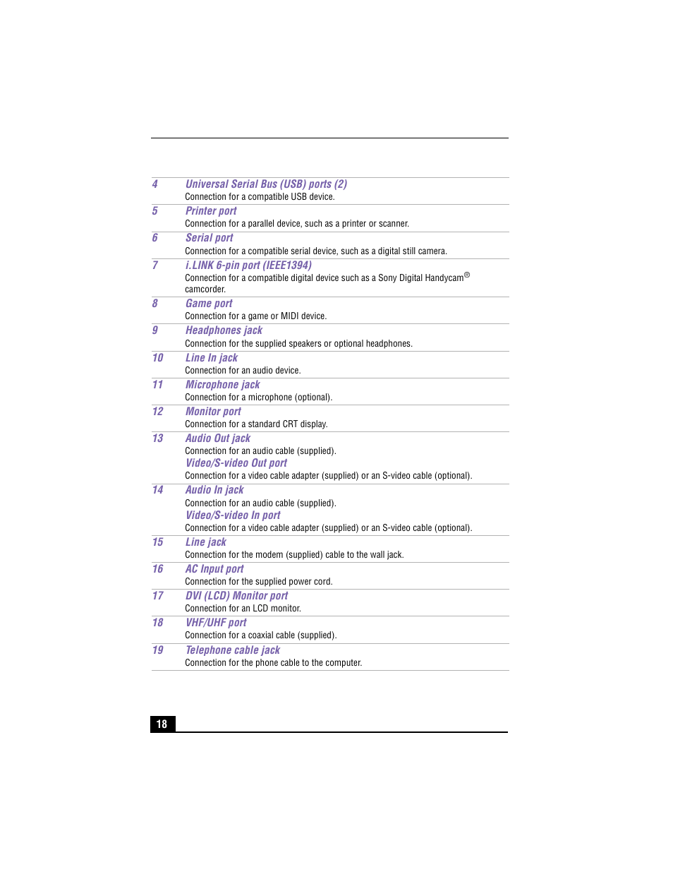 Sony VAIO PCV-RX490TV User Manual | Page 20 / 142