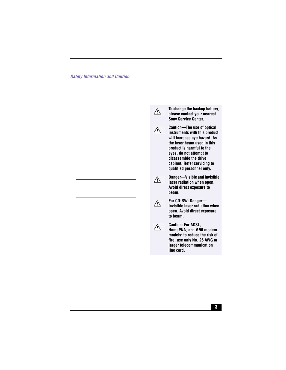 Sony VAIO PCV-RX490TV User Manual | Page 3 / 142