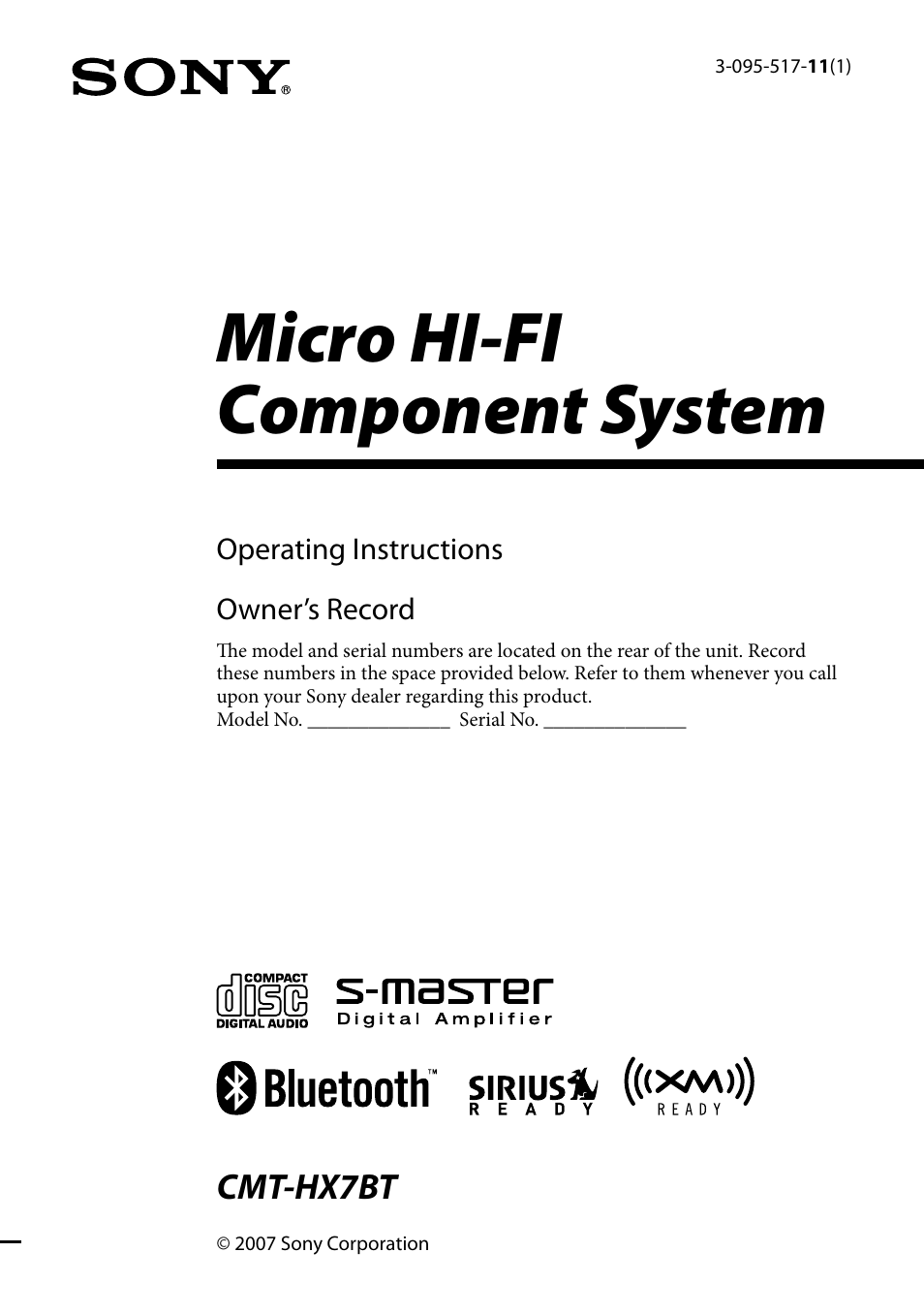 Sony CMT-HX7BT User Manual | 40 pages
