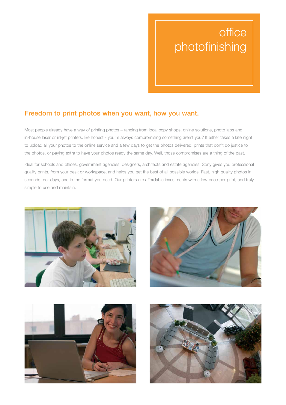 Office photofinishing | Sony Professional Photo Printer User Manual | Page 12 / 22