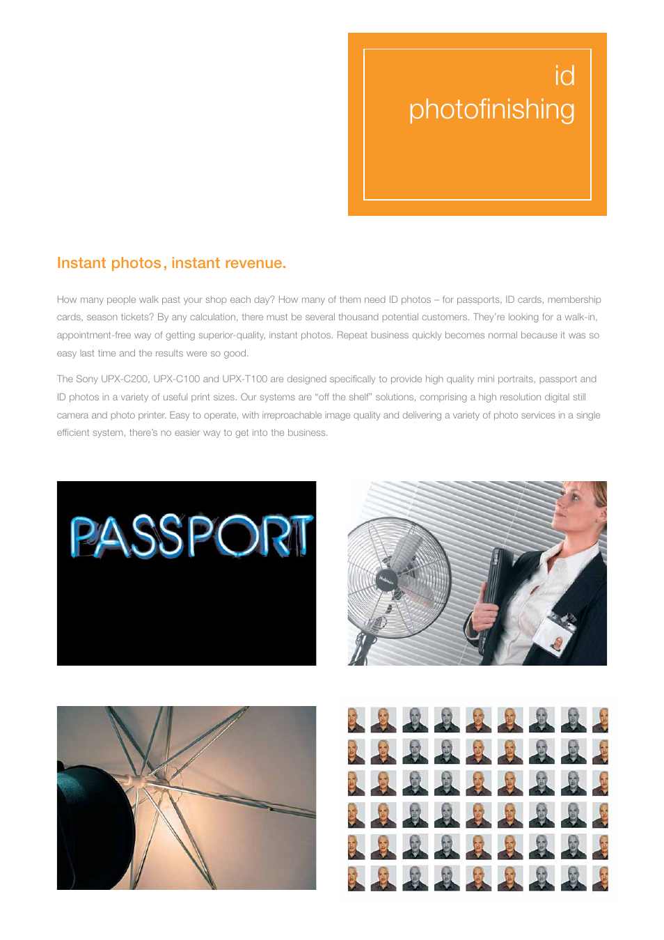 Id photofinishing | Sony Professional Photo Printer User Manual | Page 6 / 22