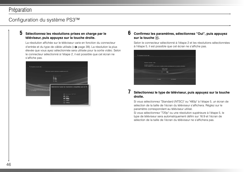Préparation, Confi guration du système ps3 | Sony 40GB Playstation 3 CECHH01-1.90 User Manual | Page 46 / 100