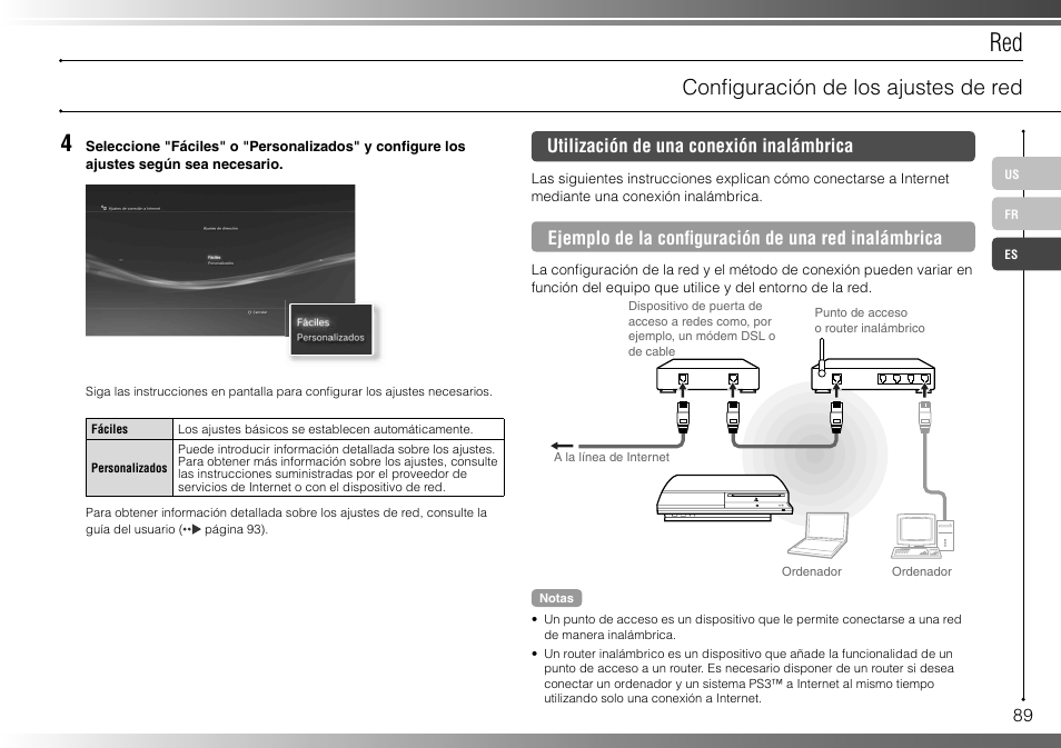 Confi guración de los ajustes de red | Sony 40GB Playstation 3 CECHH01-1.90 User Manual | Page 89 / 100