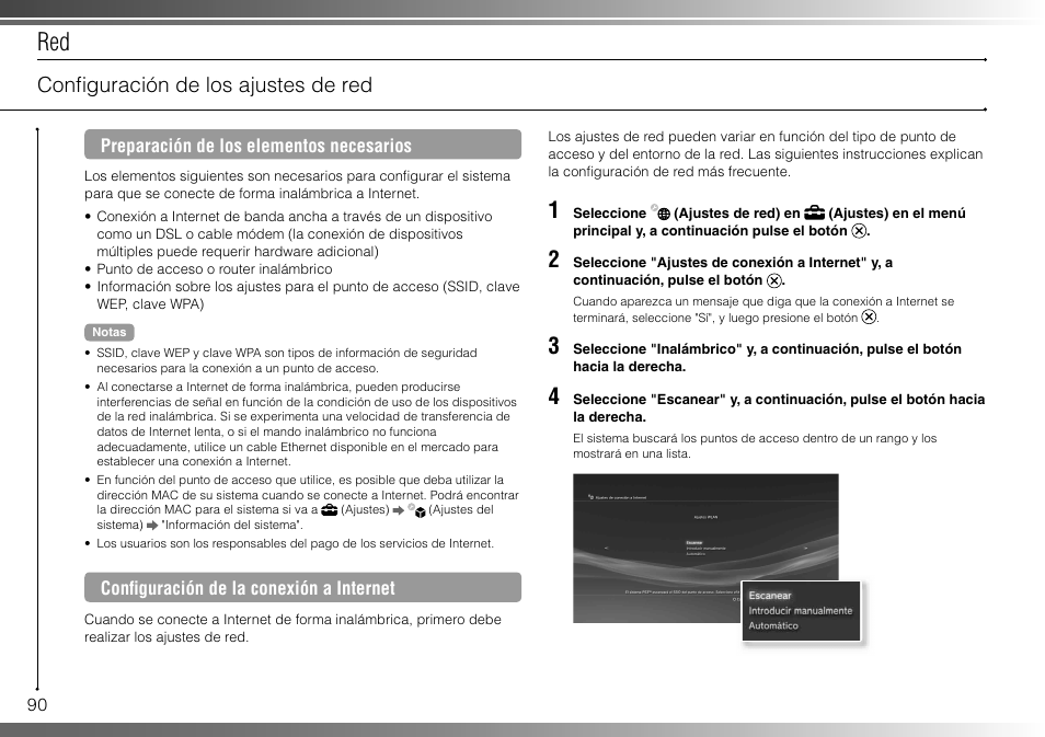Confi guración de los ajustes de red | Sony 40GB Playstation 3 CECHH01-1.90 User Manual | Page 90 / 100