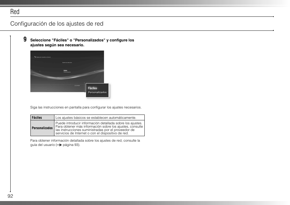 Confi guración de los ajustes de red | Sony 40GB Playstation 3 CECHH01-1.90 User Manual | Page 92 / 100