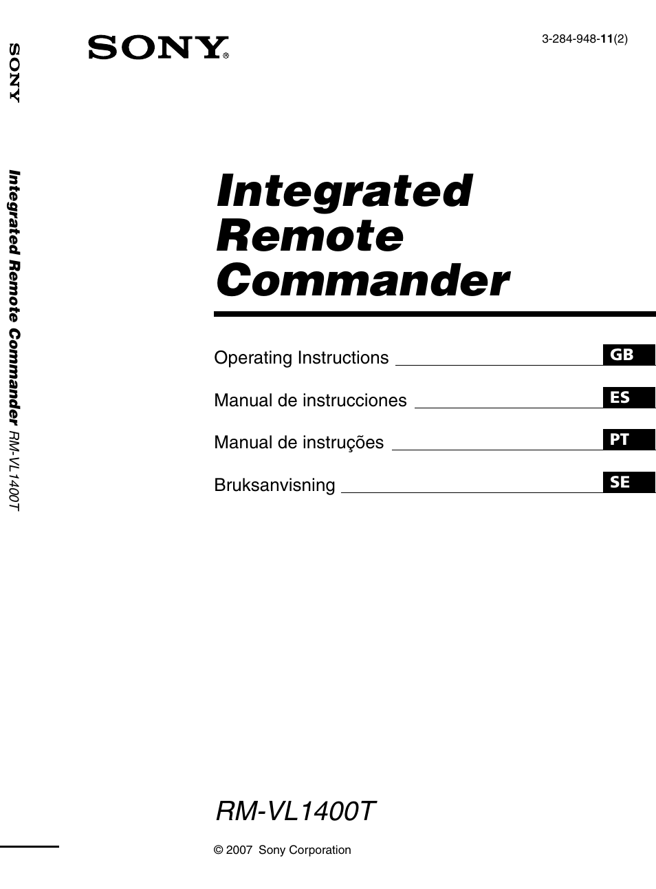 Sony RM-VL1400T User Manual | 180 pages