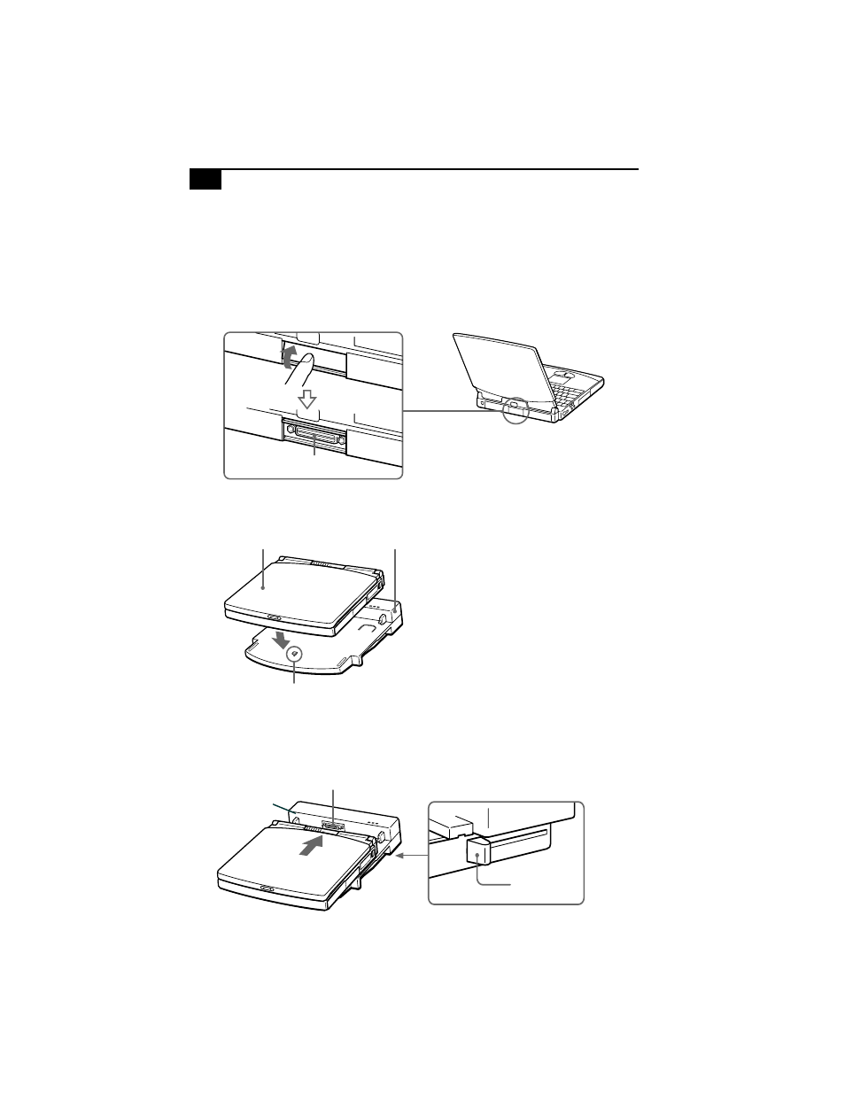 To attach your computer to the docking station | Sony PCG-838 User Manual | Page 56 / 121