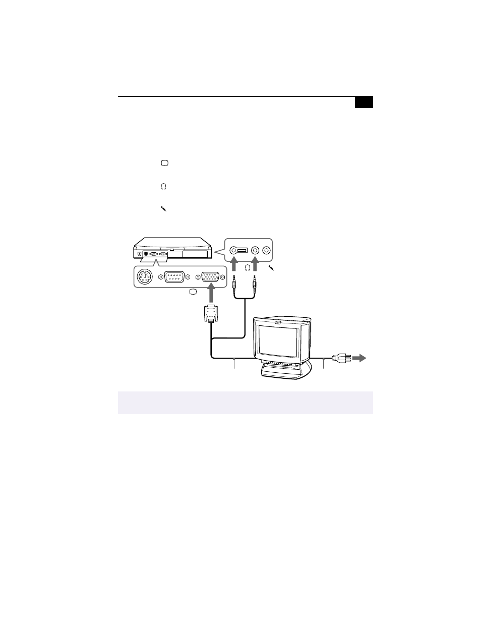 To connect a multimedia computer display | Sony PCG-838 User Manual | Page 65 / 121