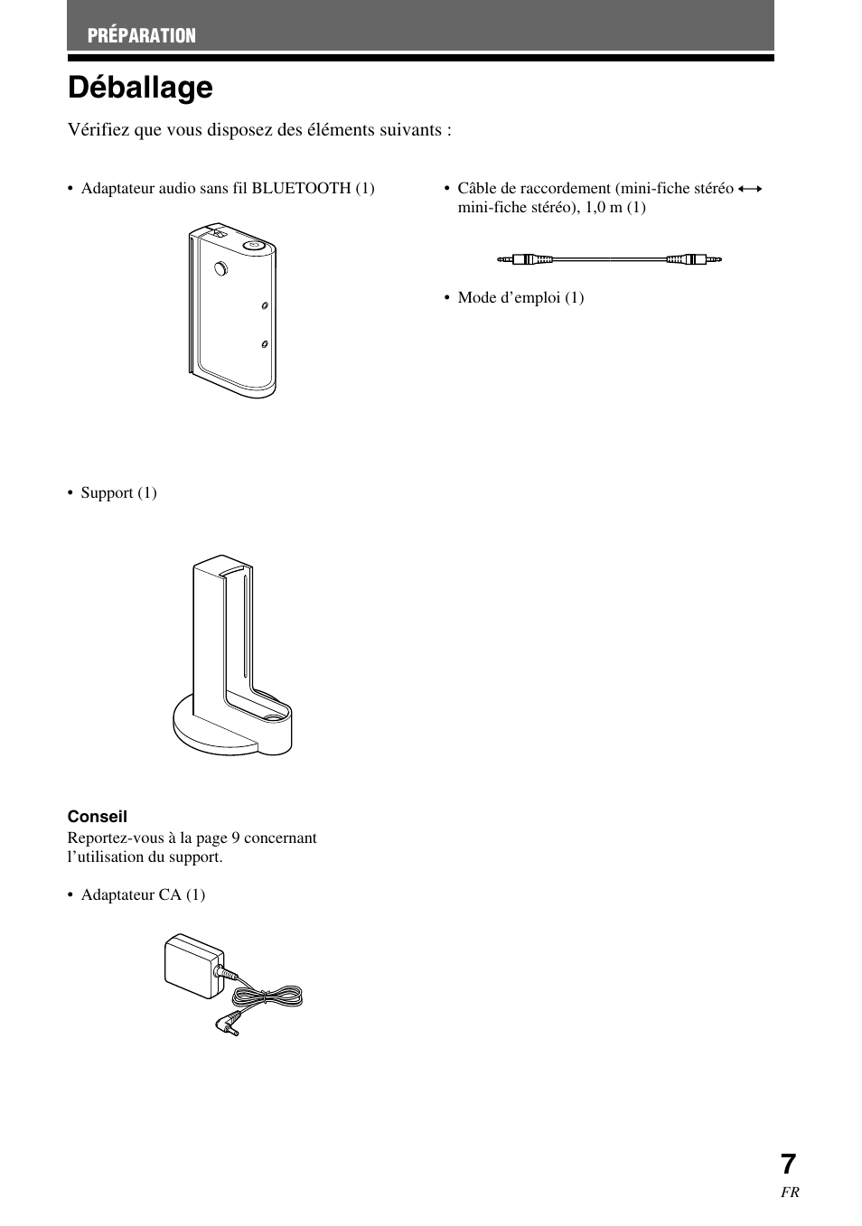 Déballage | Sony HWS-BTA2W User Manual | Page 29 / 68