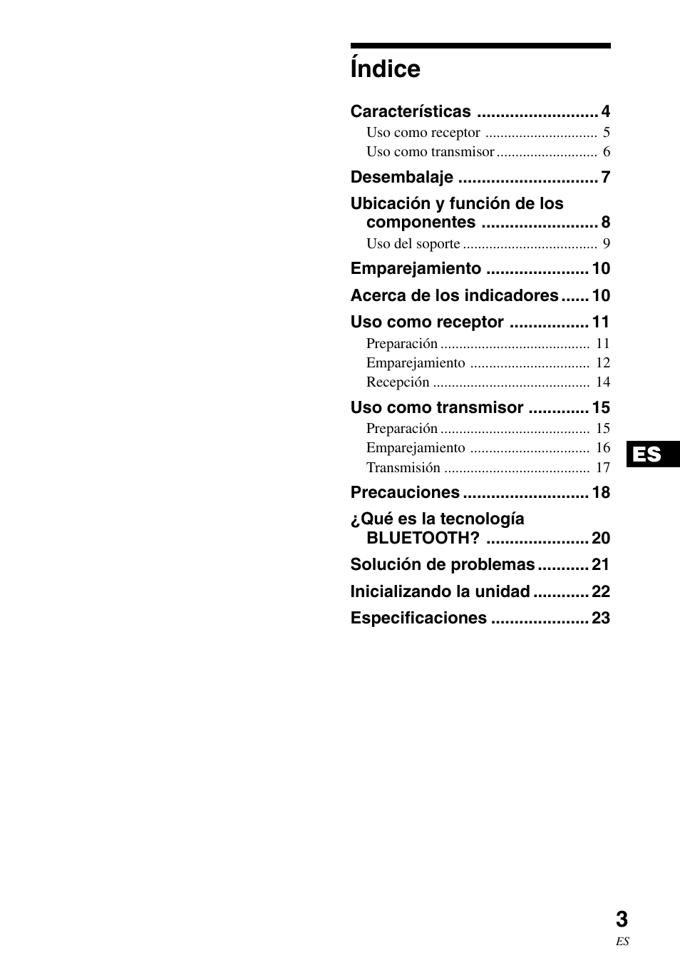 Índice | Sony HWS-BTA2W User Manual | Page 47 / 68