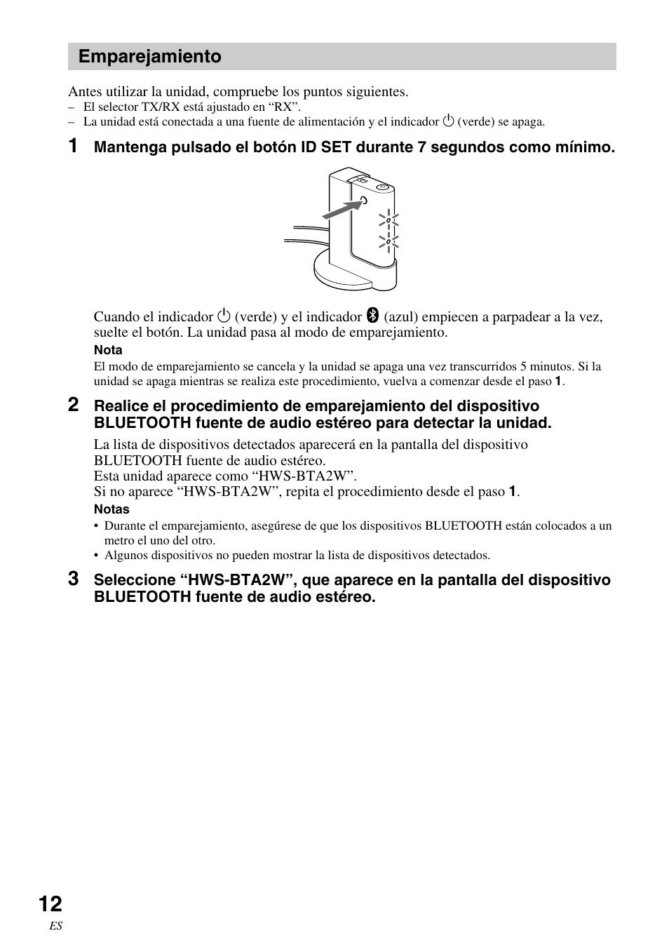 Emparejamiento | Sony HWS-BTA2W User Manual | Page 56 / 68