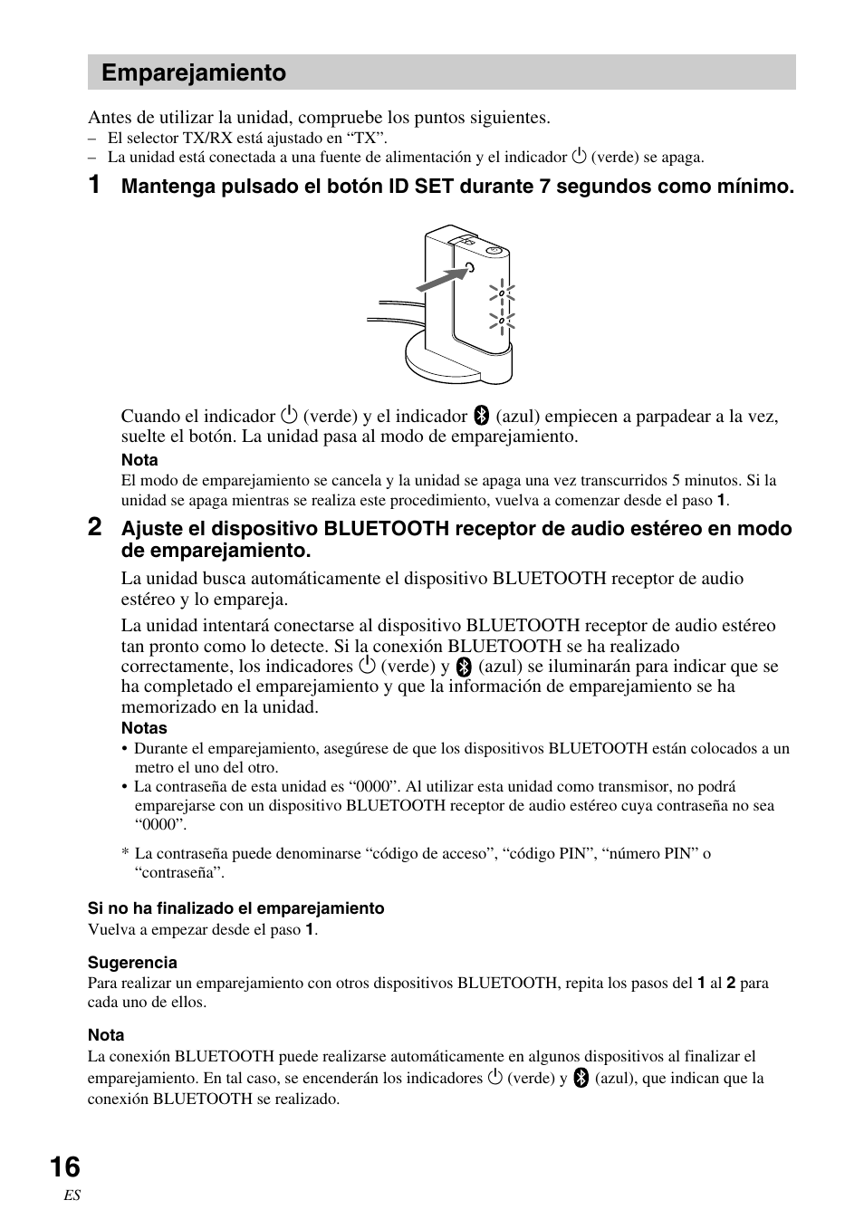 Emparejamiento | Sony HWS-BTA2W User Manual | Page 60 / 68
