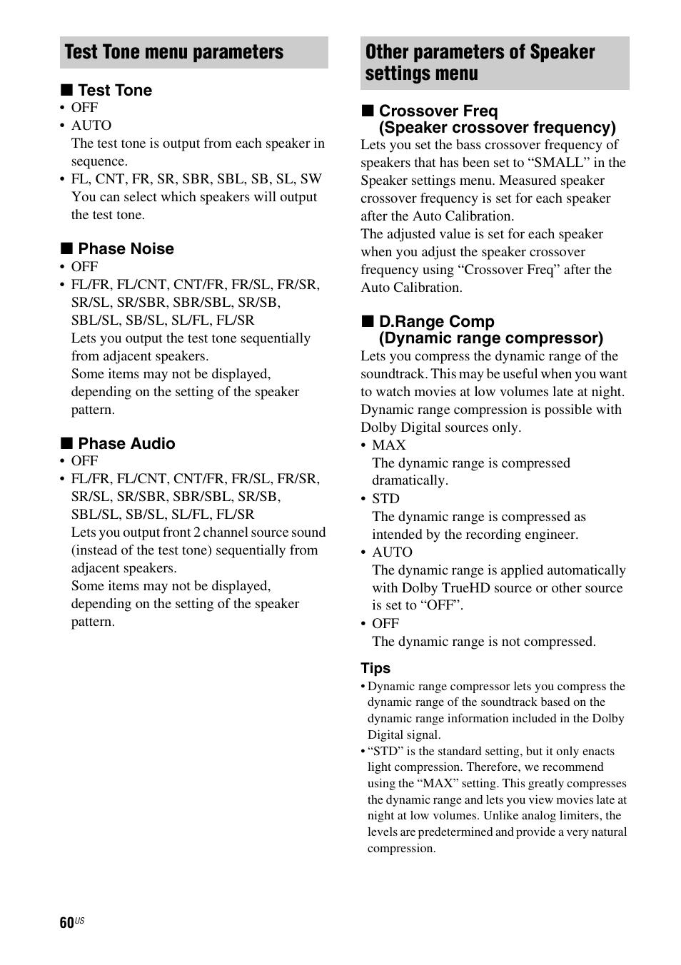 Sony STR-DG920 User Manual | Page 60 / 116
