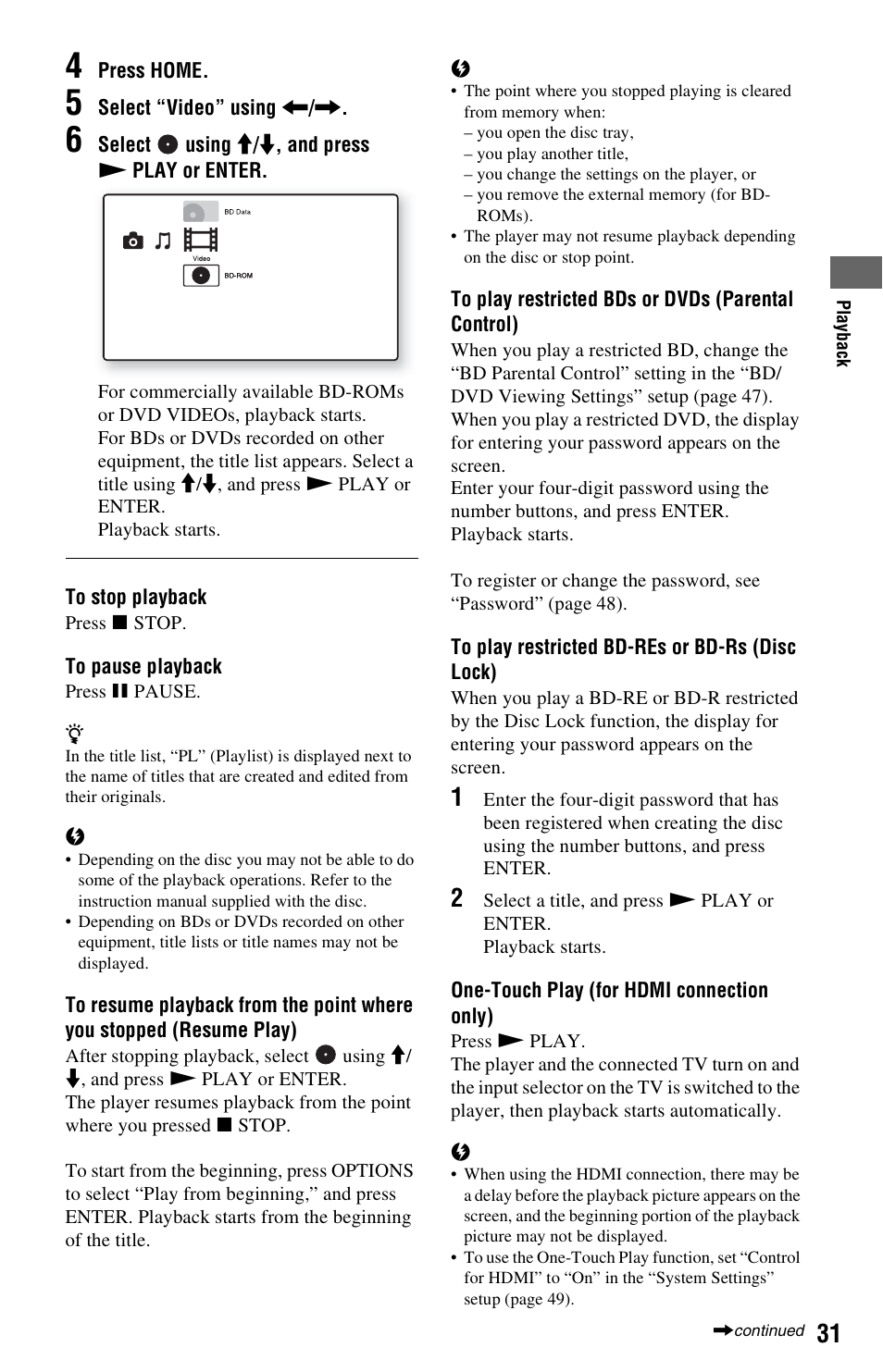 Sony BDP-S350 User Manual | Page 31 / 79