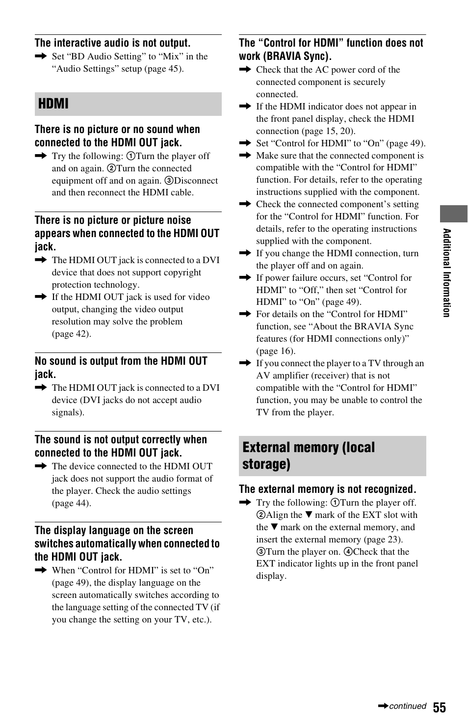 Sony BDP-S350 User Manual | Page 55 / 79