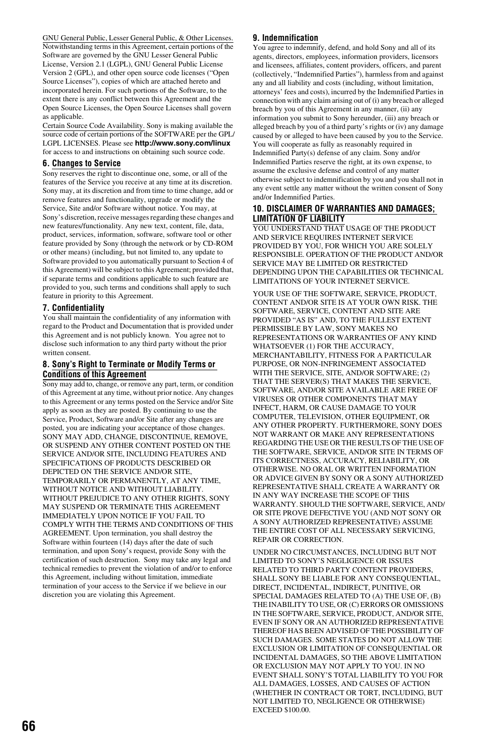 Sony BDP-S350 User Manual | Page 66 / 79