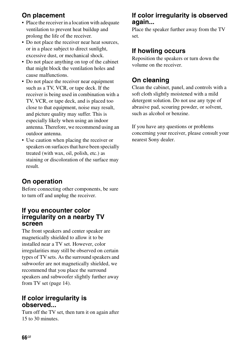 Sony HTSF2300 User Manual | Page 66 / 76