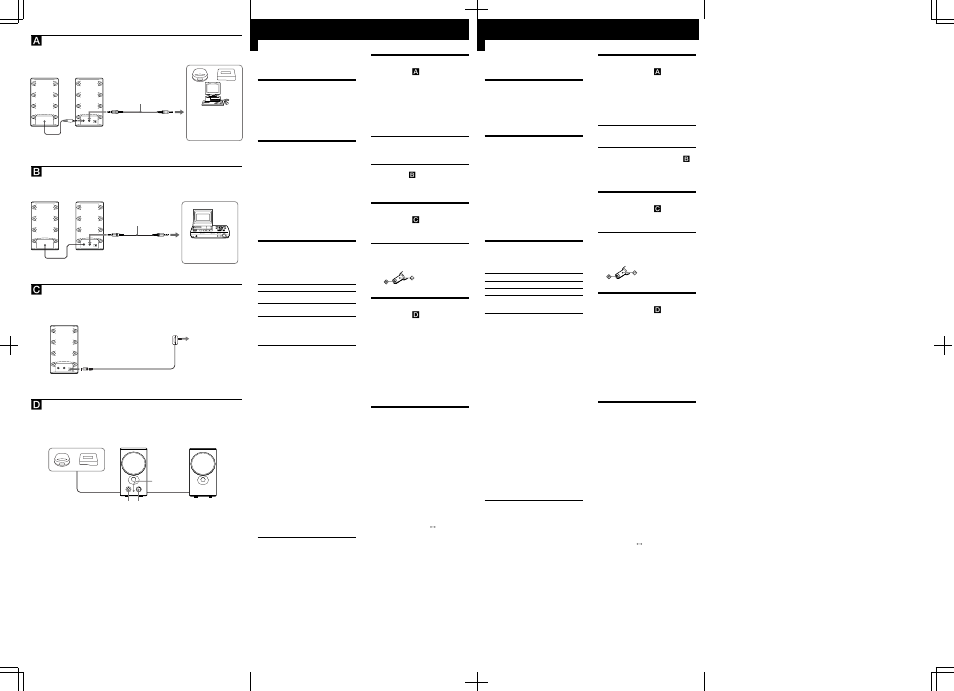 Da c, Vorsicht, Besondere merkmale | Zur besonderen beachtung, Anschluß, Stromquellen, Betrieb, Technische daten, Conexión, Alimentación | Sony SRS-Z500/Z500PC User Manual | Page 2 / 2