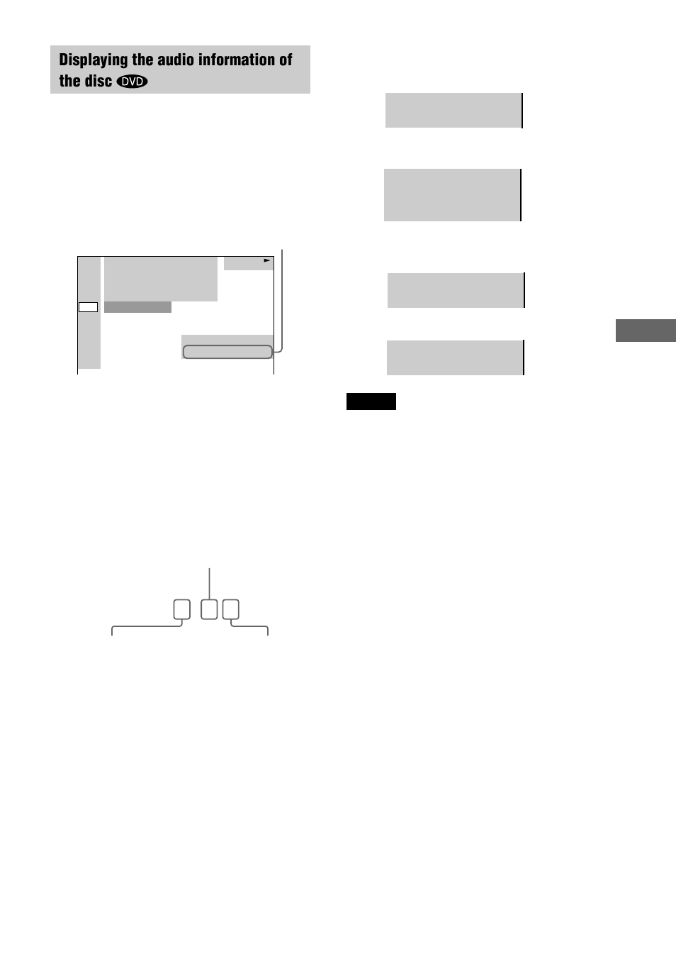 Dolby digital 3 / 2, Sound adjustments, Displaying the audio information of the disc | Sony AVD-S50ES User Manual | Page 47 / 84