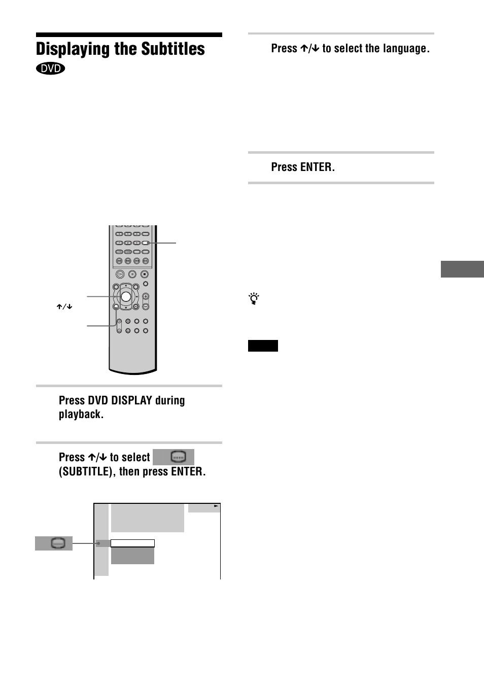 Displaying the subtitles | Sony AVD-S50ES User Manual | Page 53 / 84