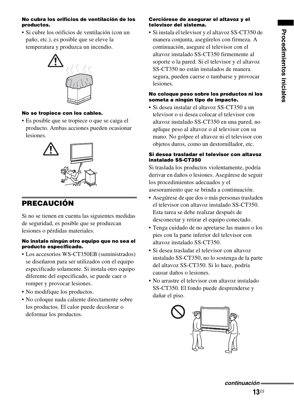 Precaución | Sony nenuzhniy User Manual | Page 129 / 180
