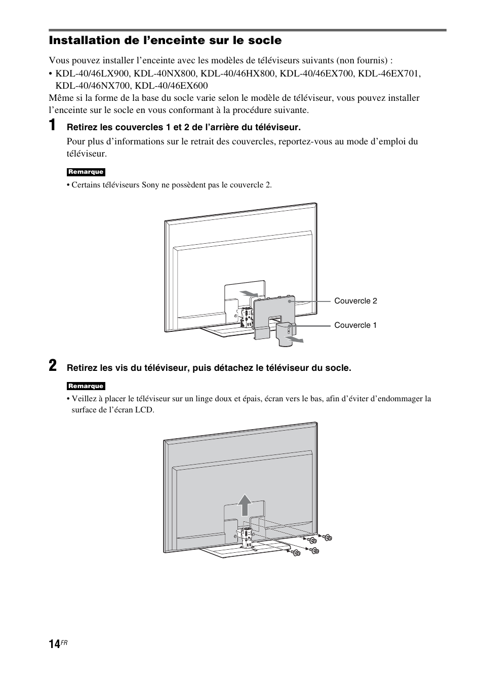 Installation de l’enceinte sur le socle | Sony nenuzhniy User Manual | Page 70 / 180