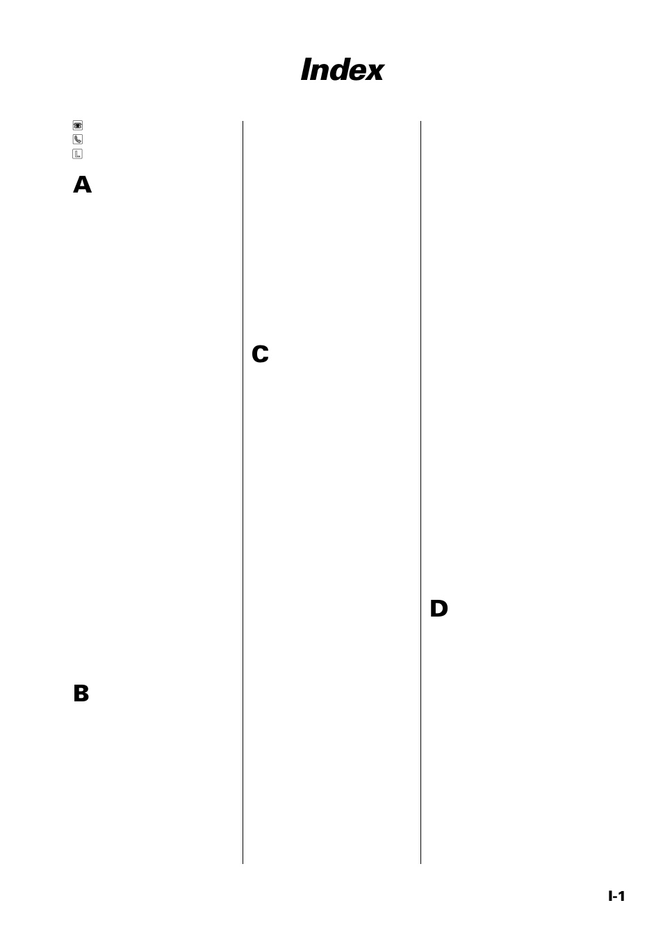 Index | Sony FAX-B140 User Manual | Page 113 / 119