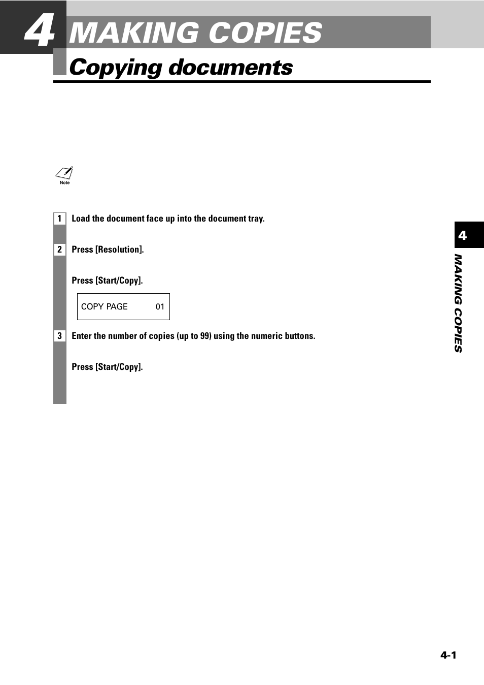 Making copies, Copying documents | Sony FAX-B140 User Manual | Page 41 / 119