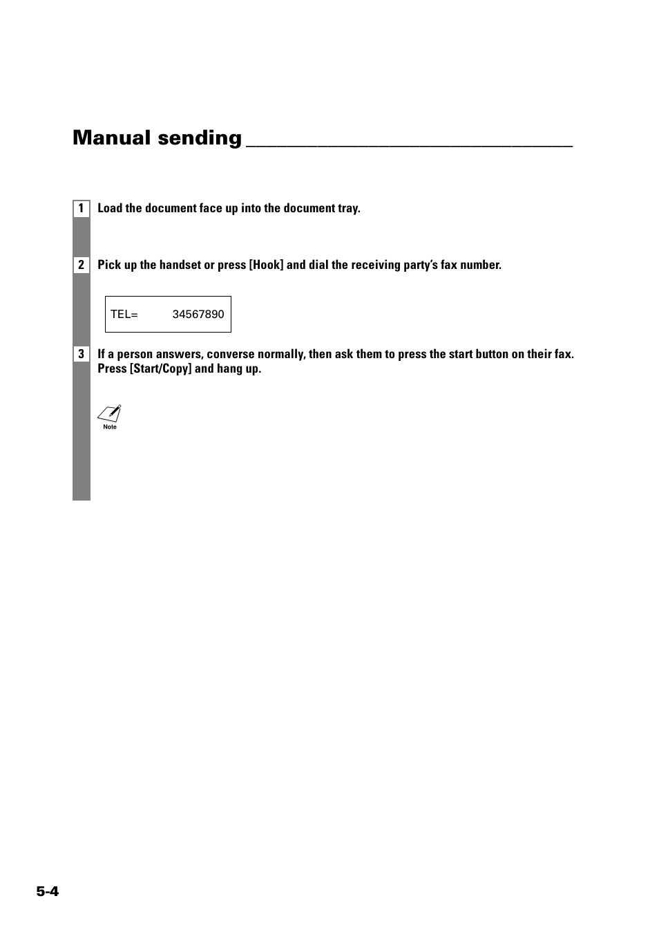 Manual sending | Sony FAX-B140 User Manual | Page 46 / 119