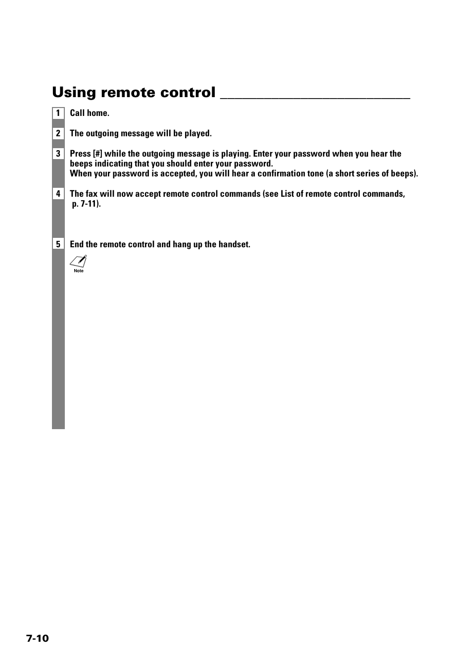 Using remote control | Sony FAX-B140 User Manual | Page 76 / 119