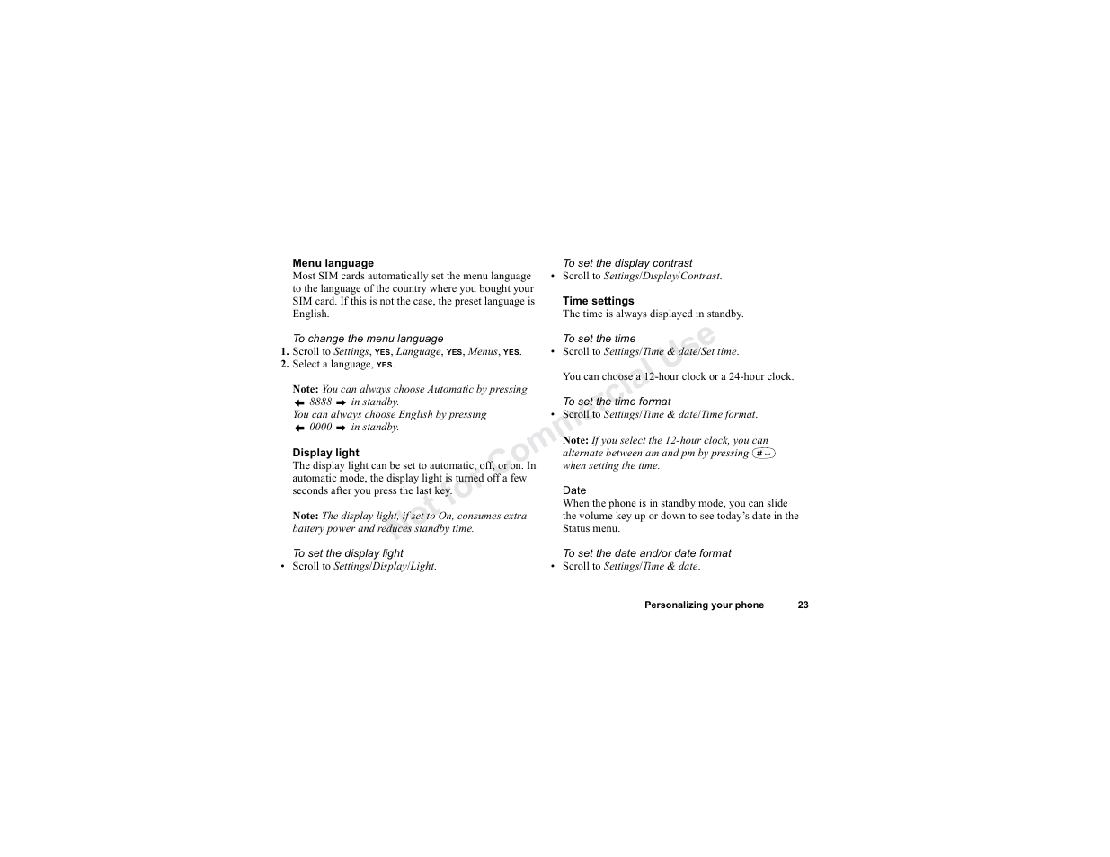No t fo r c om me rci al u s e | Sony T300 User Manual | Page 21 / 83