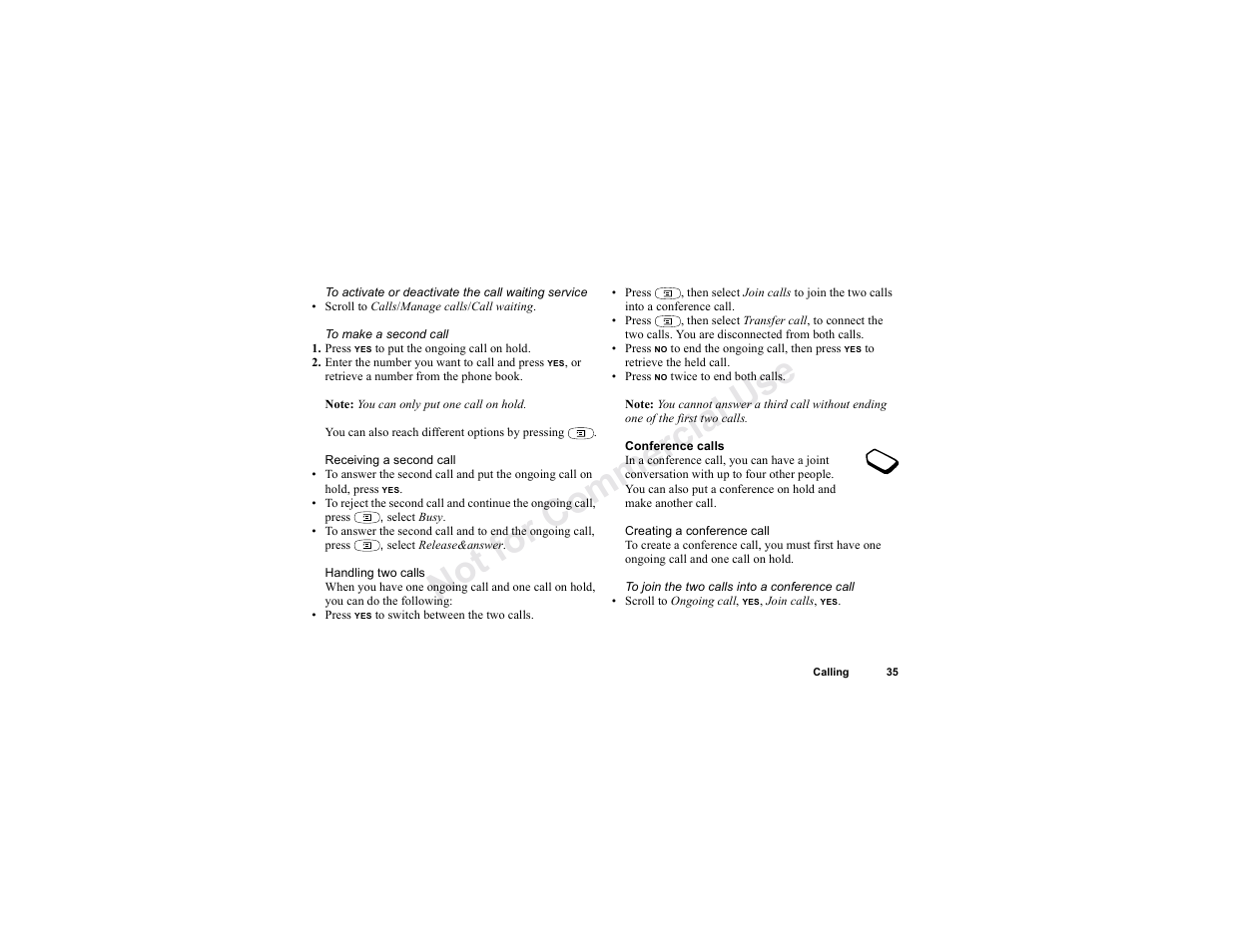 No t fo r c om me rci al u se | Sony T300 User Manual | Page 33 / 83