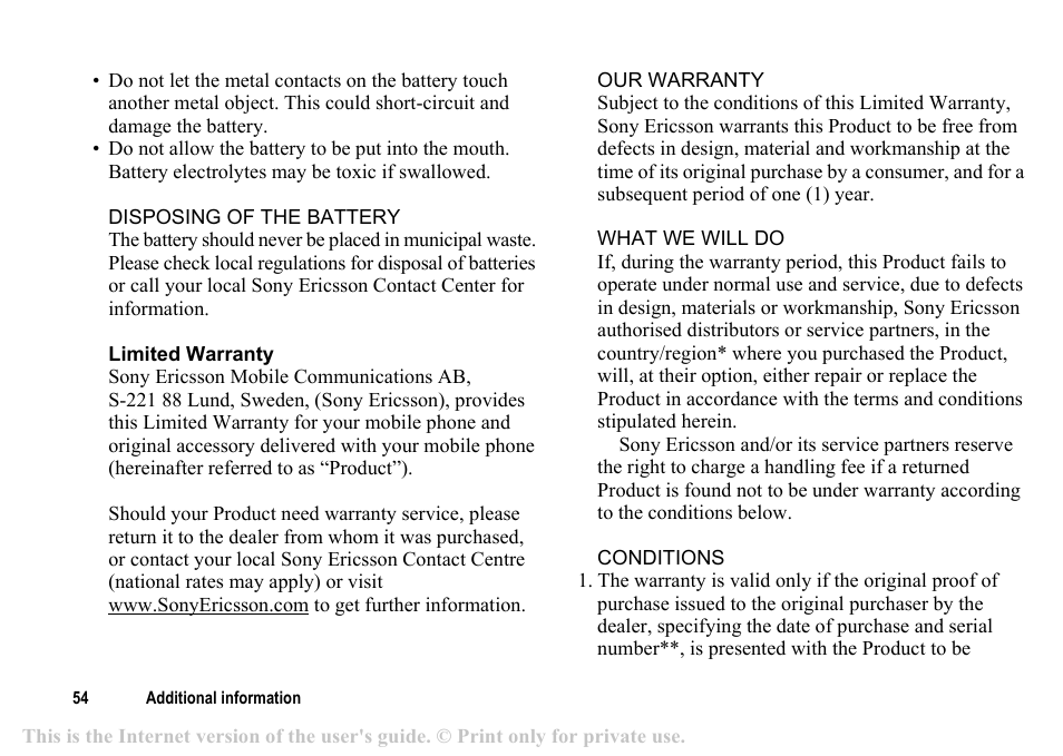 Sony T200c User Manual | Page 54 / 64
