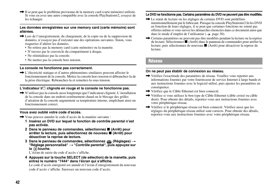 Sony Playstation 2 SCPH-90001 User Manual | Page 42 / 68