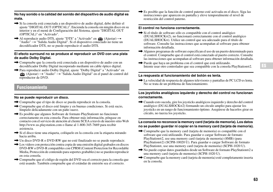 Sony Playstation 2 SCPH-90001 User Manual | Page 63 / 68