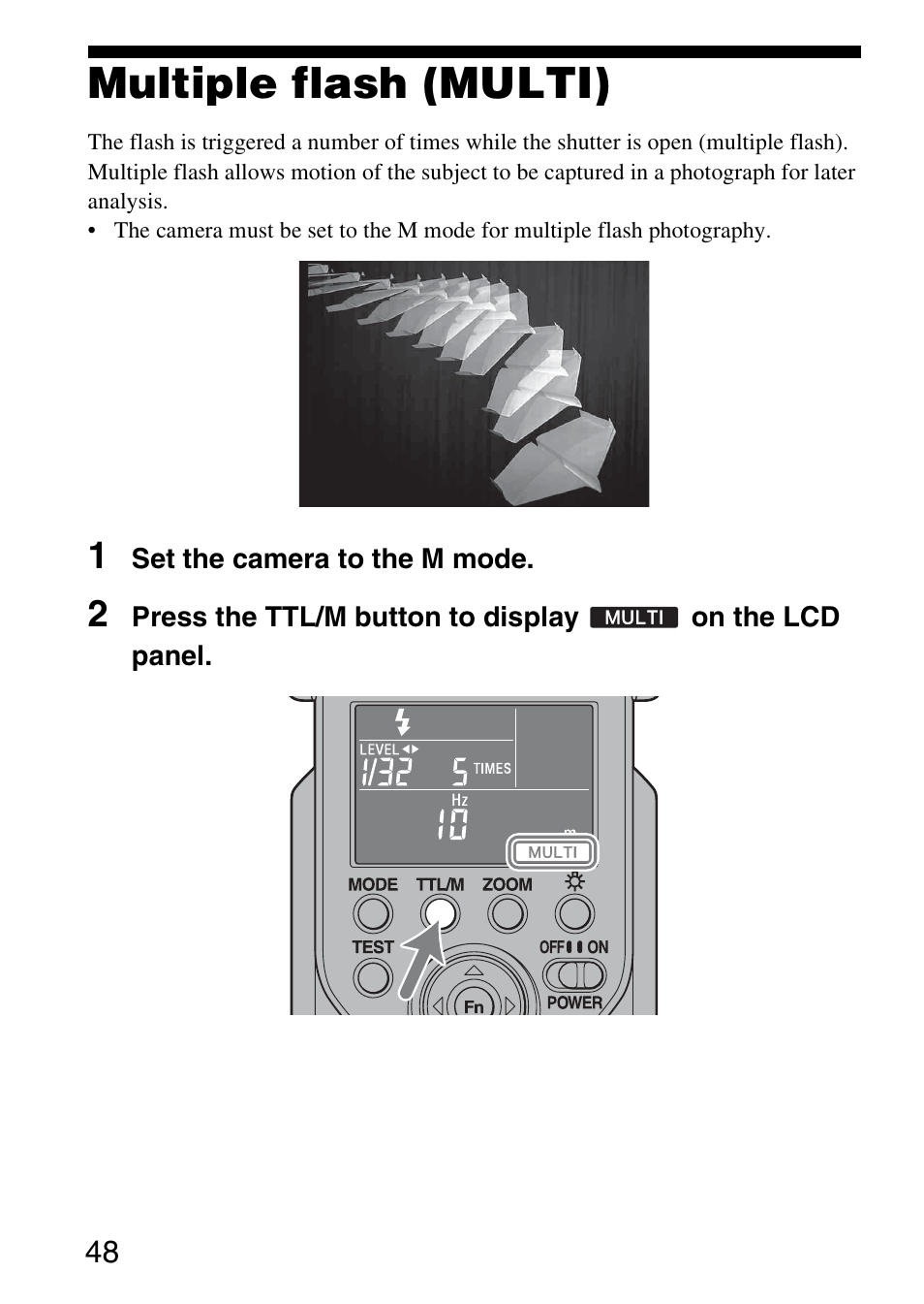 Multiple flash (multi) | Sony HVL-F58AM User Manual | Page 48 / 88